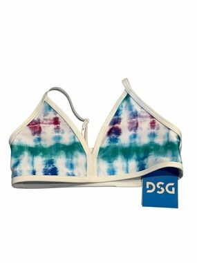 DSG Girls Bikini Top Tie Dye Blue Green XS NWT